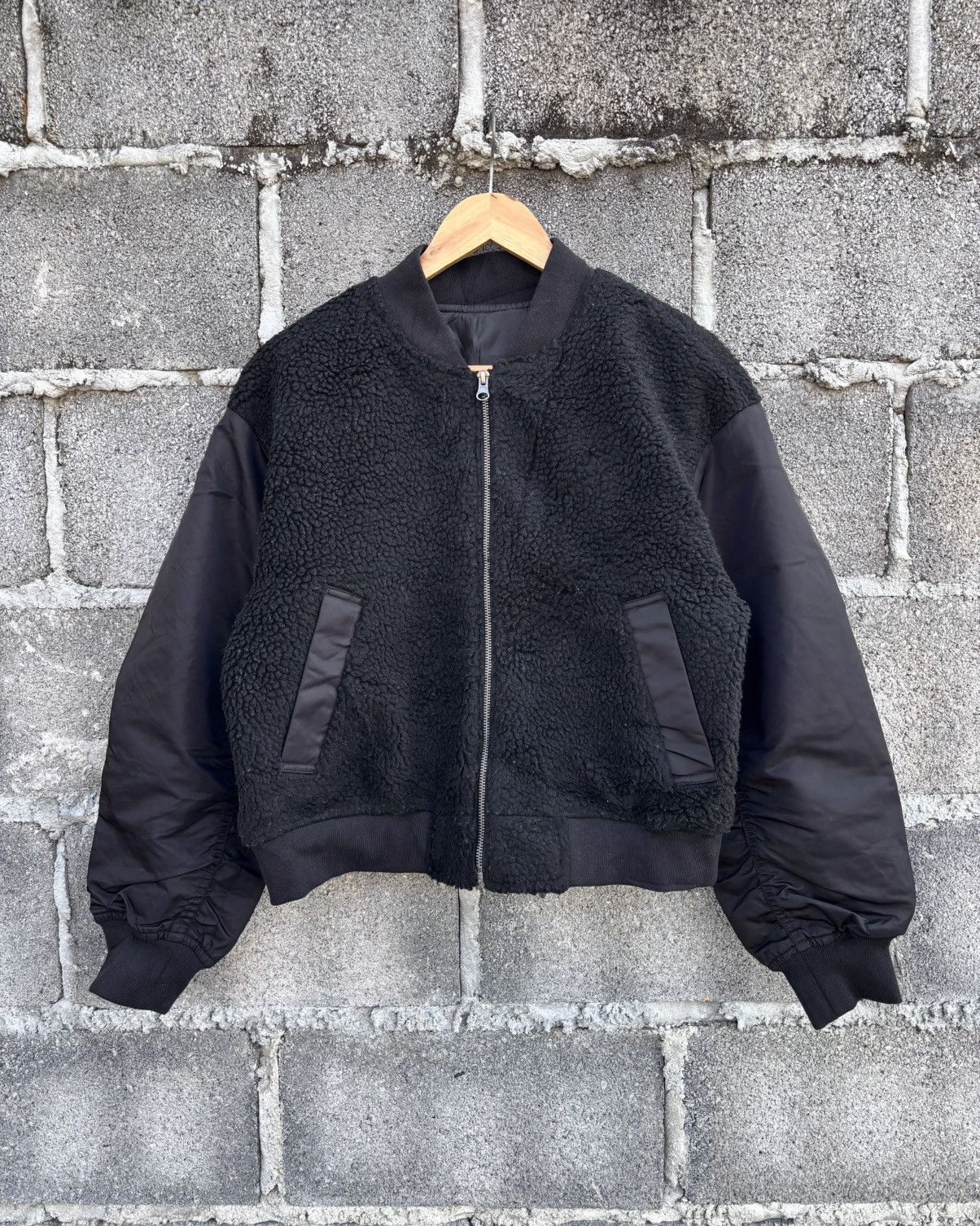 Black Alpha Industries Fleece Cropped Zip Jacket