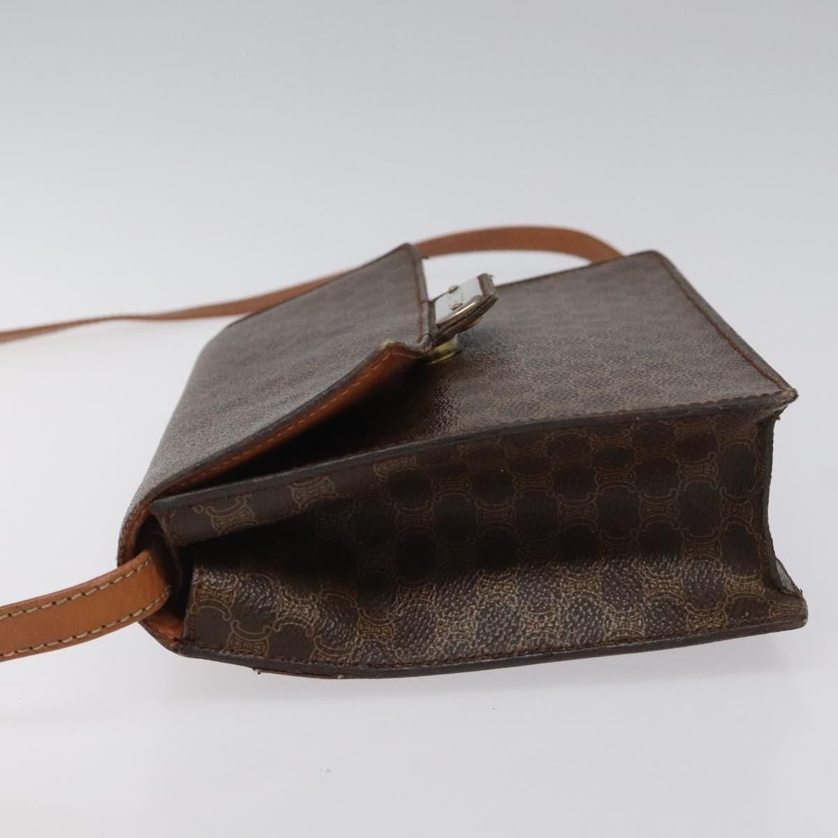 Celine CELINE Macadam Canvas Shoulder Bag Pvc Gold Brown Size ONE SIZE - 5 Thumbnail