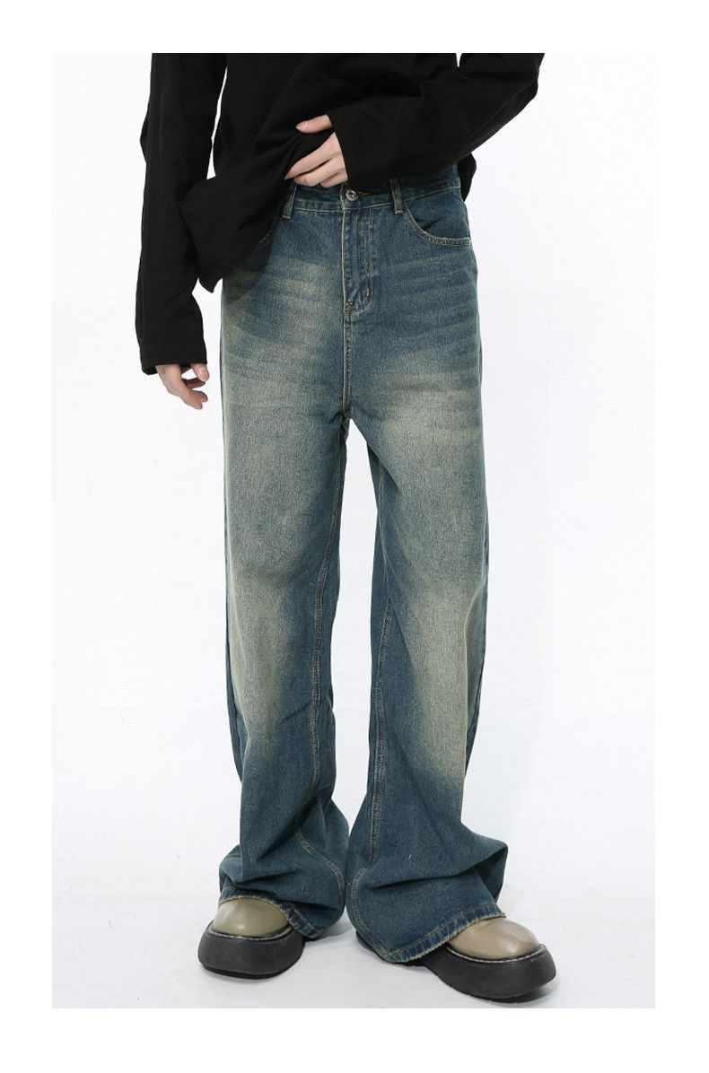 Japanese Brand × Jean Distressed retro washed simple straight casual jeans Size US 32 / EU 48 - 1 Thumbnail