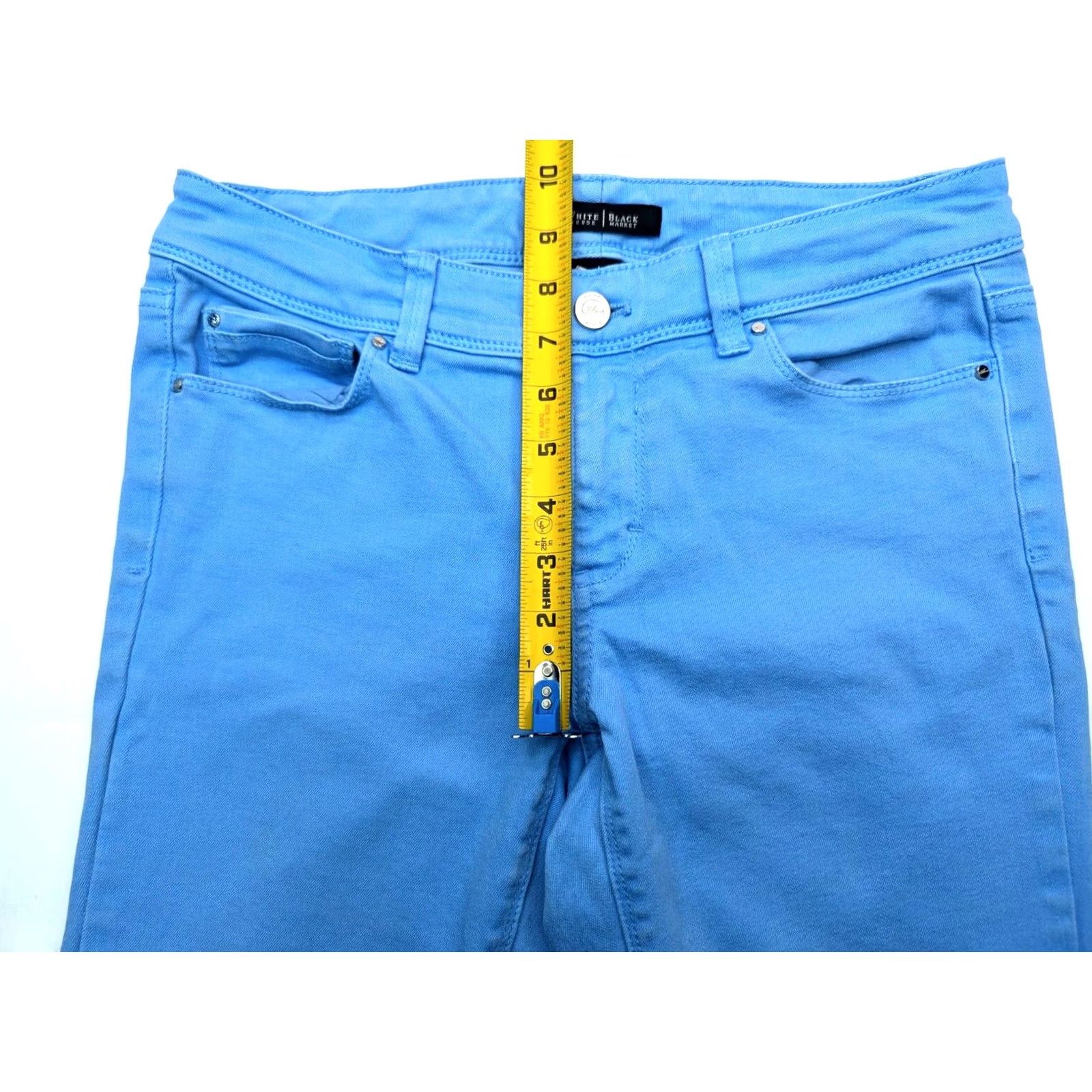 White House Black Market WHITE HOUSE BLACK MARKET BLANC Jeans - Vintage? No. Blue Pastel Denim Ankle Jeans Women 4R 30x29 Slim Stretch 5-Pocket Size 27" / US 4 / IT 40 - 5 Thumbnail