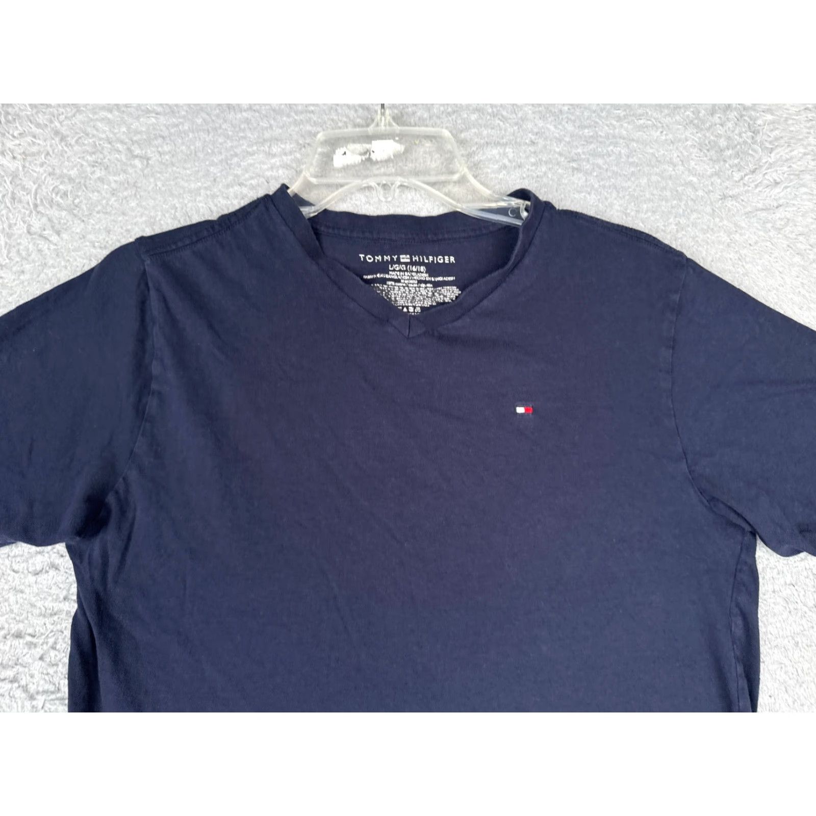 Tommy Hilfiger Tommy Hilfiger Shirt Women L Blue V-Neck Short Sleeve 100% Cotton Size L / US 10 / IT 46 - 4 Thumbnail