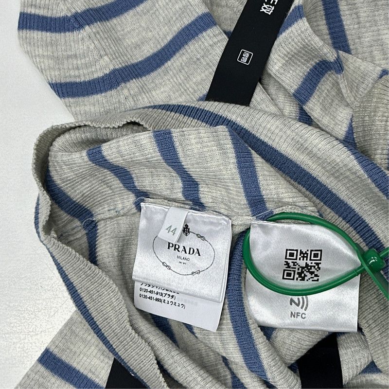 Prada Prada SS23 Striped Knit Short Sleeve Top Size US M / EU 48-50 / 2 - 1 Thumbnail