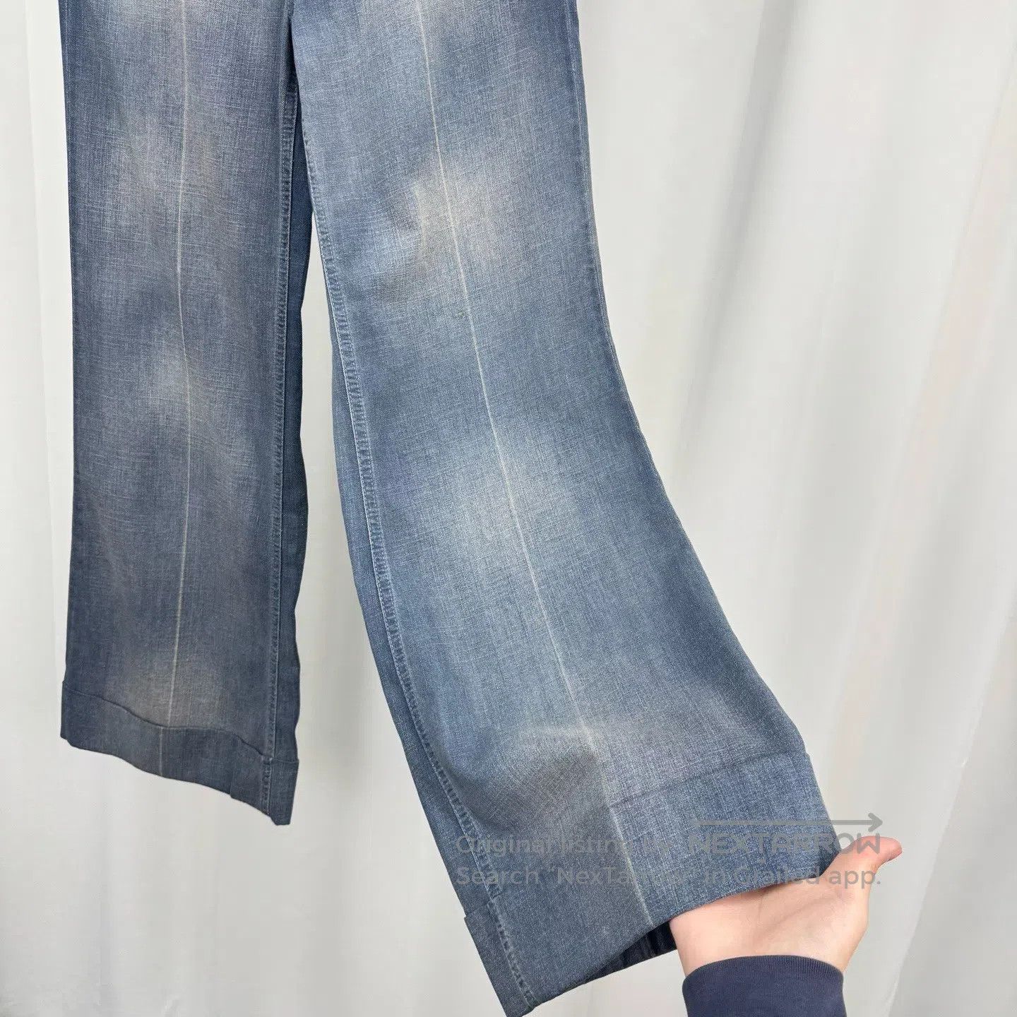 Gucci Guicci Leather Patch Washed Flare Denim Jeans| Size US 31 - 4 Thumbnail
