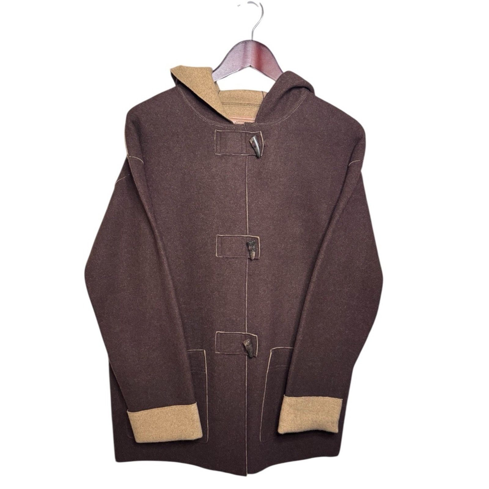 Lauren Ralph Lauren VTG NWT Ralph Lauren Wool Blend Hooded Coat Women’s Large Size L / US 10 / IT 46 - 1 Thumbnail