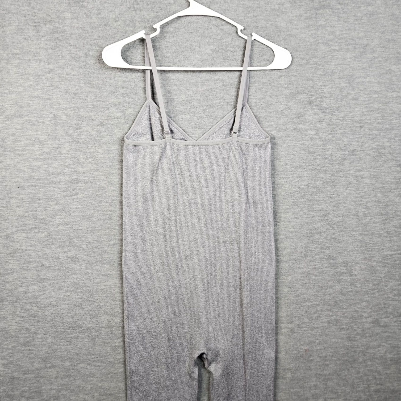 Vintage HATCH Grey Body Maternity Rib Unitard Jumpsuit V-neck Skinny Leg Size M Womens Sleeveless Size 32" / US 10 / IT 46 - 7 Thumbnail