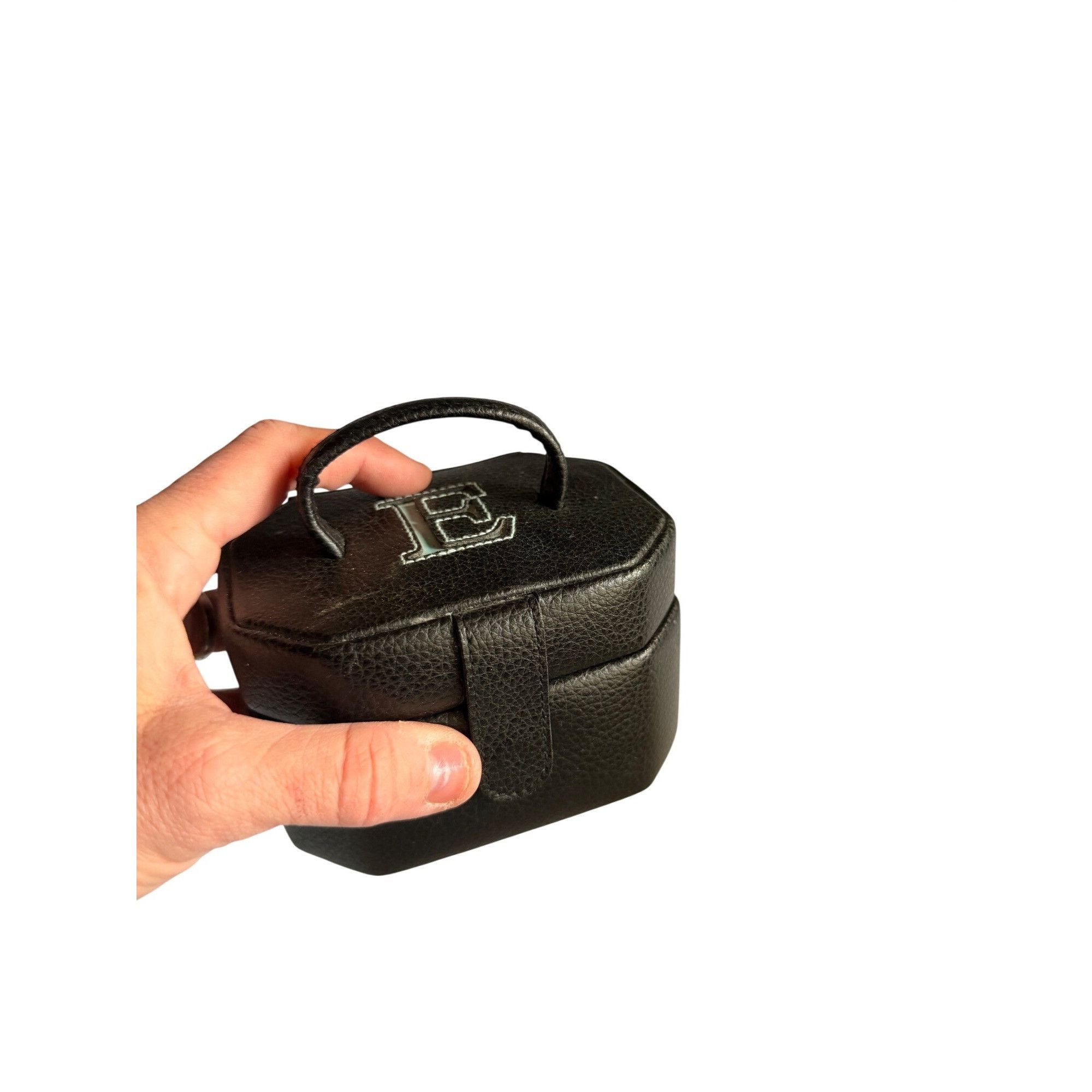 Other Black Faux Leather Jewelry Box With Mirror & Initial E Monog Size ONE SIZE - 8 Thumbnail