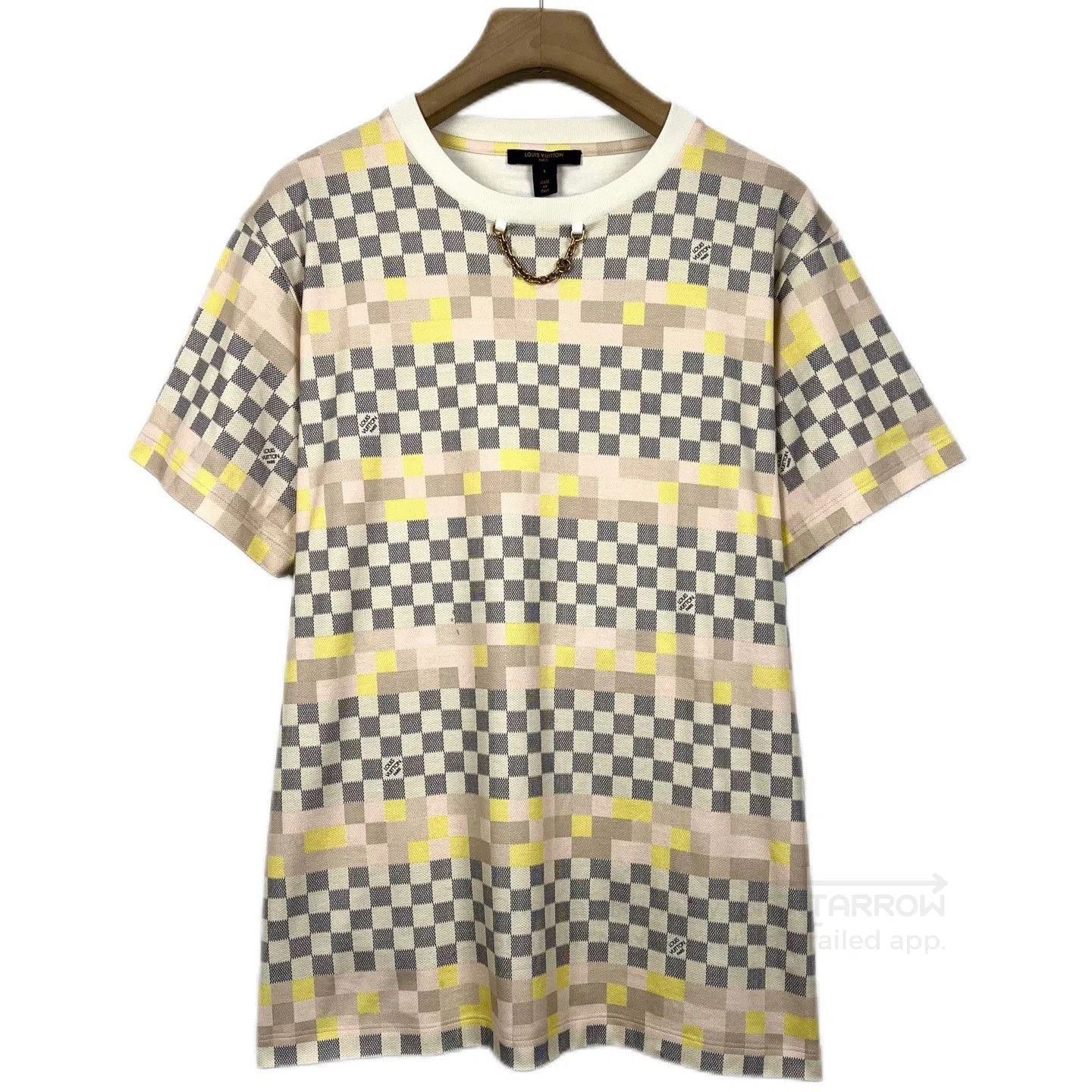 Louis Vuitton LV Multicolor Checkered Print Round Neck T-shirt. Size L / US 10 / IT 46 - 1 Thumbnail
