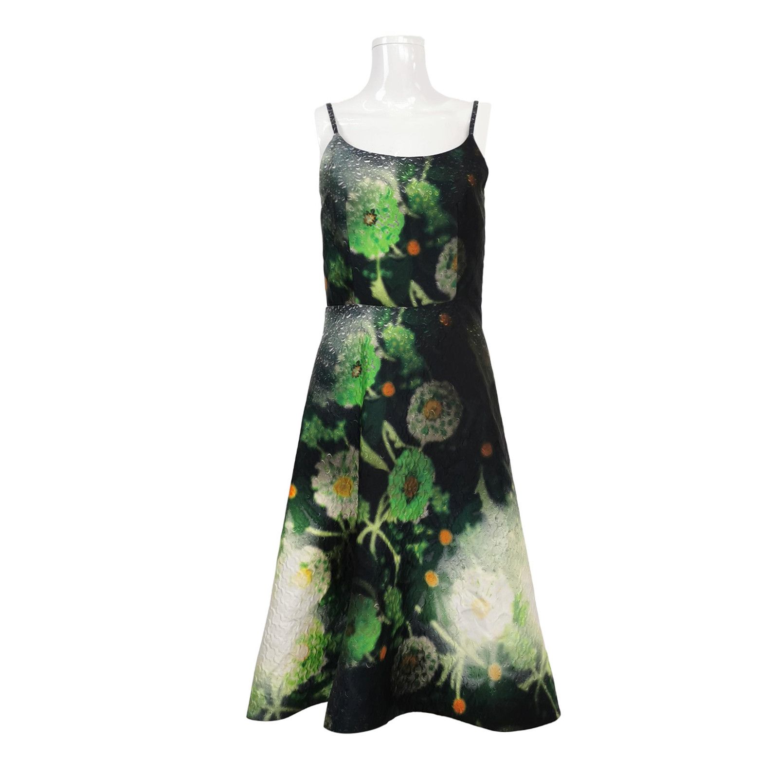 Prada Prada Color-Block Silk Blend Floral Dress - dmc Size S / US 4 / IT 40 - 1 Thumbnail
