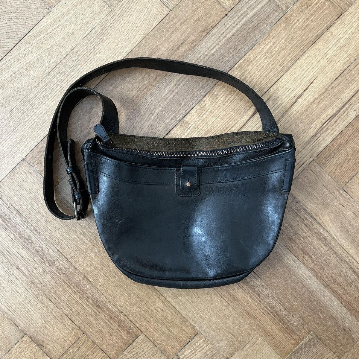 Yohji Yamamoto YS Archive Leather Crossbody Bag in Brown, Men's