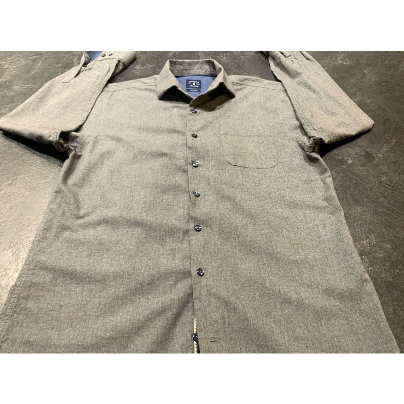 johnnie-O johnnie-O Men's Medium Gray Long Sleeve Button Up Shirt Size US M / EU 48-50 / 2 - 1 Thumbnail