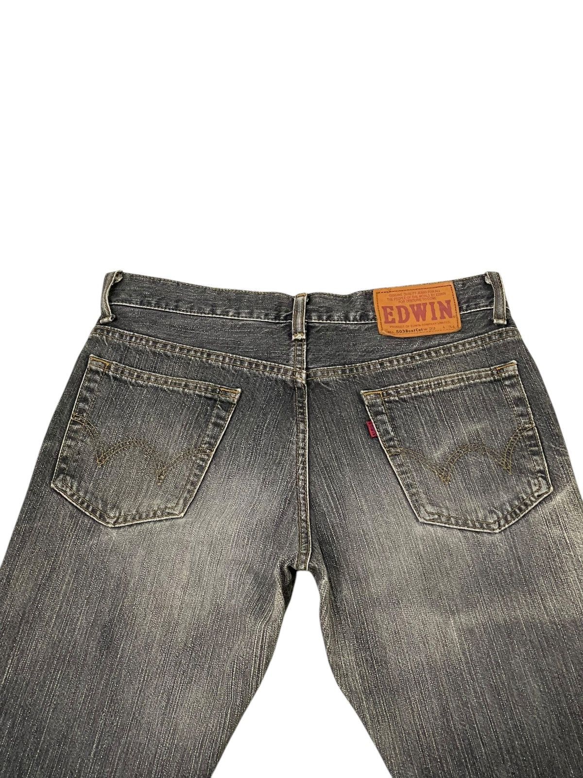 Edwin Flare Jeans Edwin Faded Distress Boot Cut 9🟦 Size US 29 - 18 Thumbnail