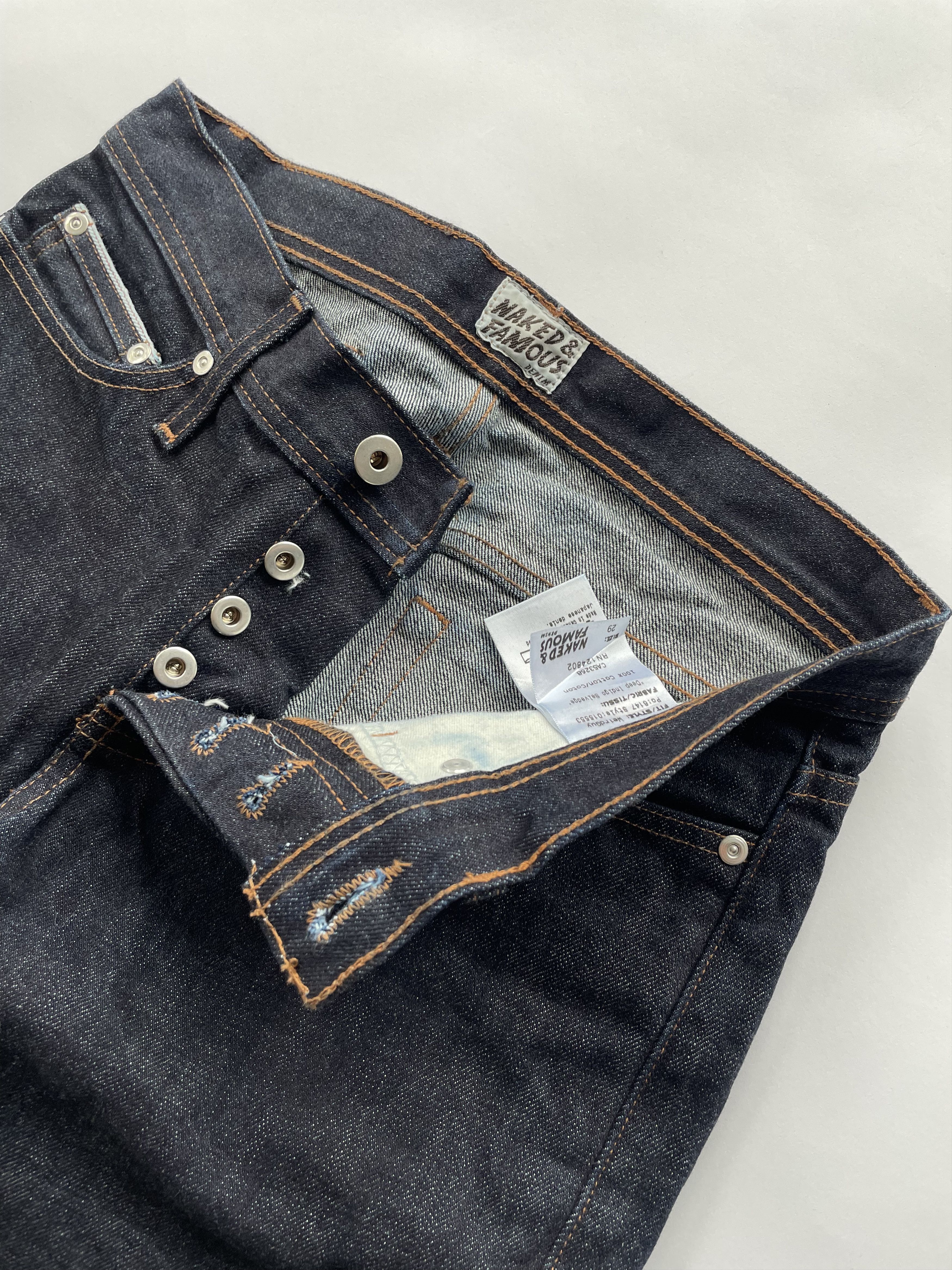 Naked & Famous Naked and Famous Denim (Weird Guy) (Deep Indigo Selvedge) Size US 29 - 3 Thumbnail