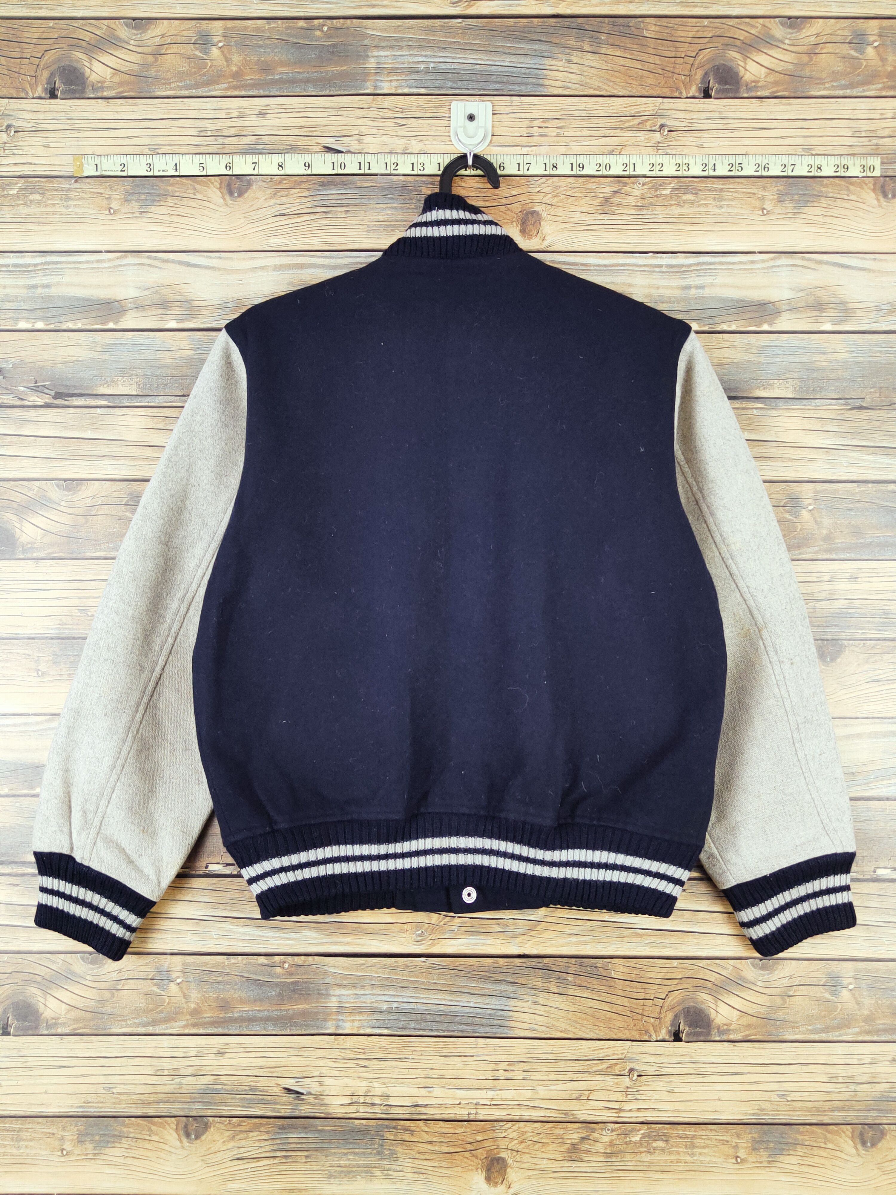 GQ × Vintage GQ Navy Gray Varsity Jackets #W985 Size US S / EU 44-46 / 1 - 7 Thumbnail