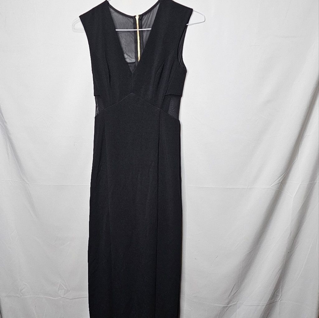 The Unbranded Brand Aiden Mattox mesh panel floor length maxi cocktail dress 2 Size XS / US 0-2 / IT 36-38 - 1 Thumbnail
