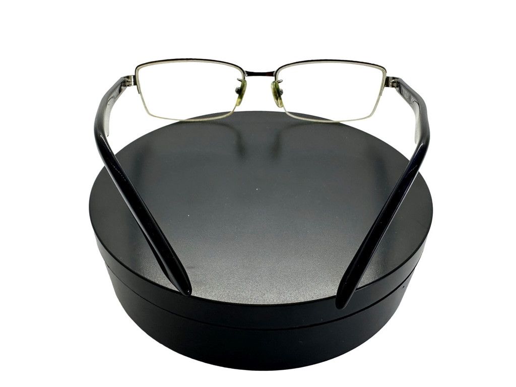 RayBan Vintage Ray Ban Navy Silver Metal Half Rim Rectangular Frame Size ONE SIZE - 6 Thumbnail