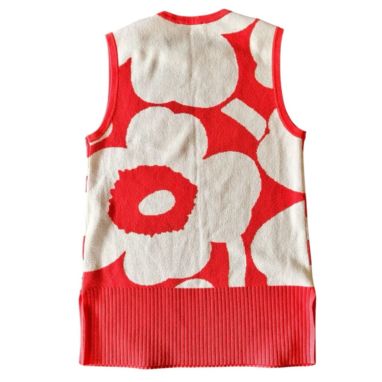 Marimekko Marimekko Tilma Unikko Knitted Wool Vest – White/Red Size XS Size XS / US 0-2 / IT 36-38 - 10 Thumbnail