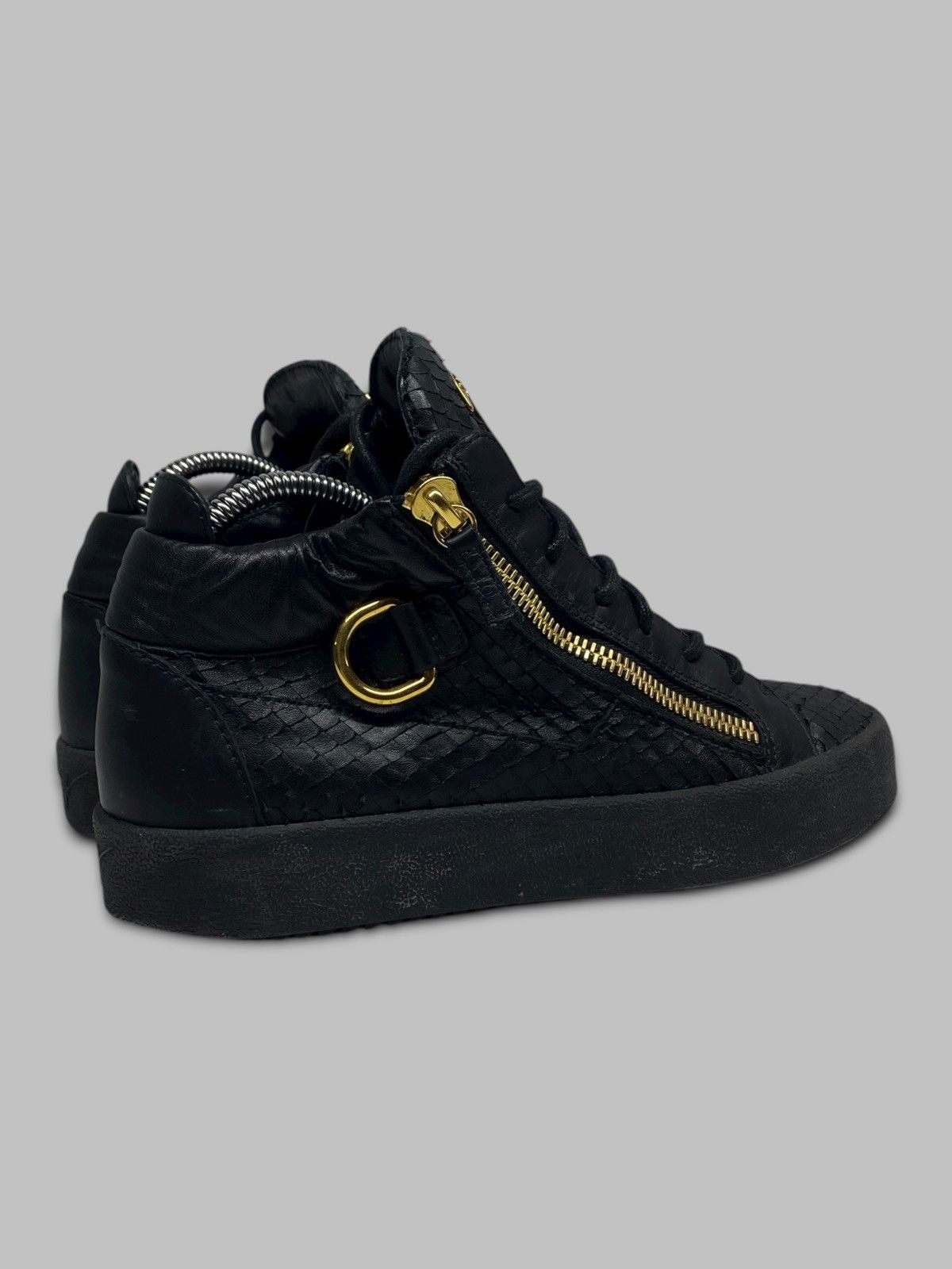 Giuseppe Zanotti Giuseppe Zanotti Snakeskin Leather High Top Sneakers Shoes Size US 8 / EU 41 - 6 Thumbnail