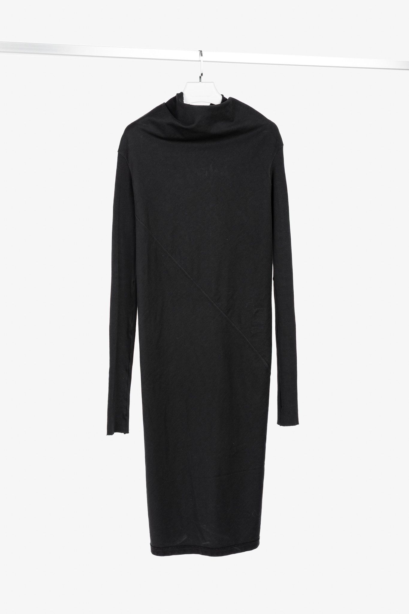Rick Owens Drkshdw Rick Owens DRKSHDW AW/14 Black Cotton Long-Sleeve Midi Dress Size M / US 6-8 / IT 42-44 - 1 Thumbnail