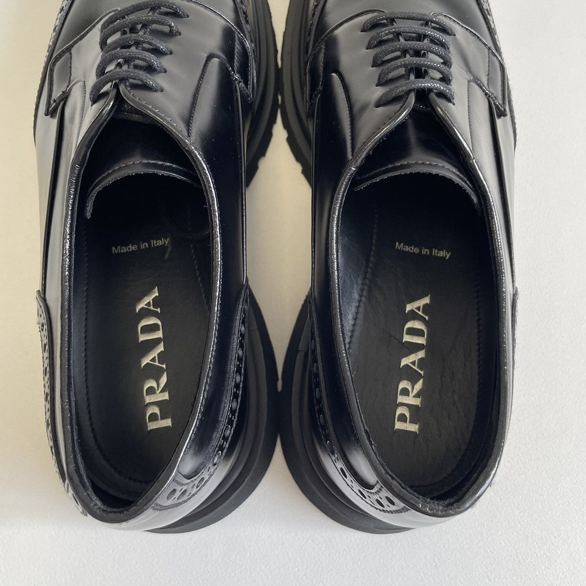 Prada A/W 19 Spazzolato Leather Brogue Shoes Size US 10 / EU 43 - 13 Thumbnail