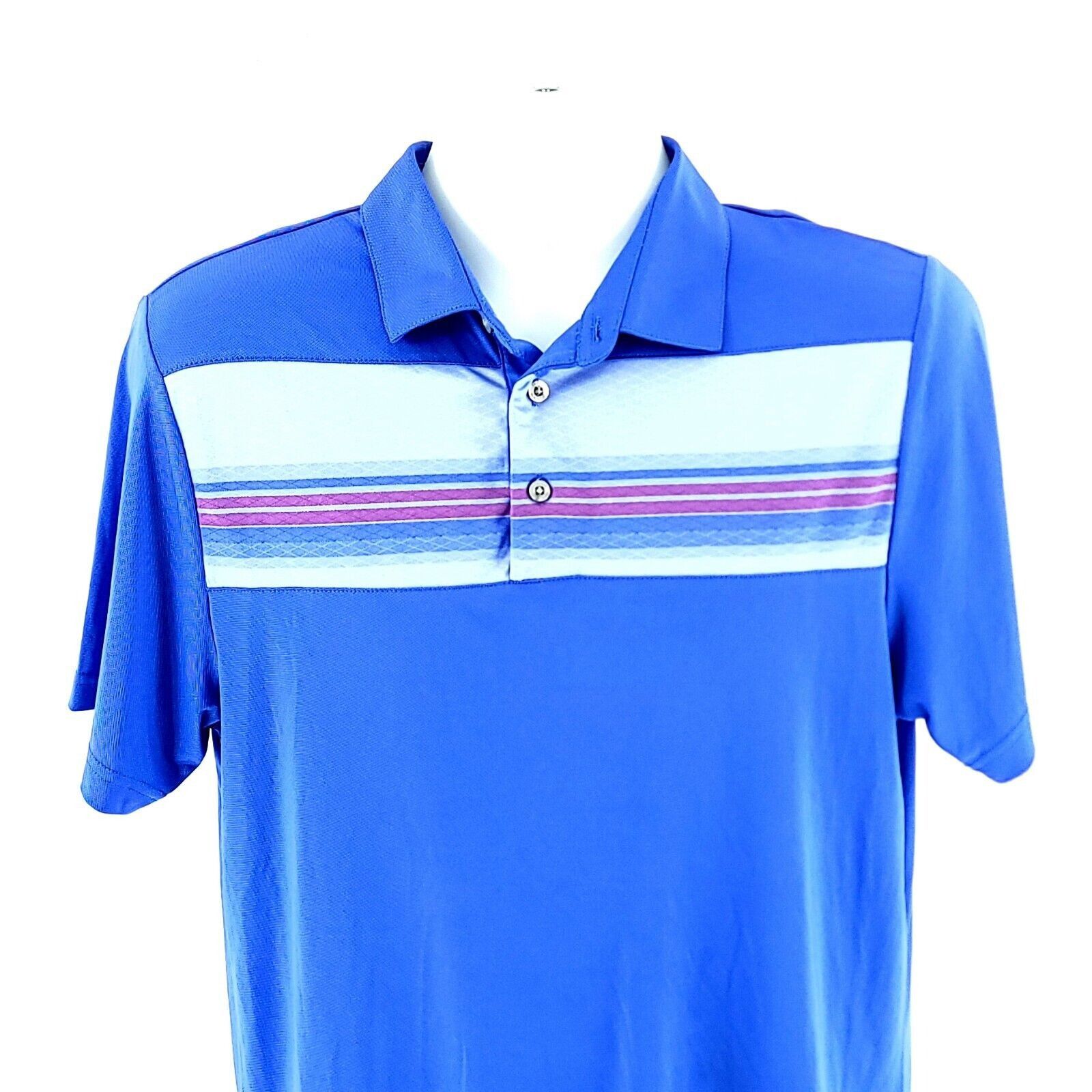 PGA Tour PGA Tour Medium Blue Purple Striped Collared Polo Shirt Size US M / EU 48-50 / 2 - 1 Thumbnail