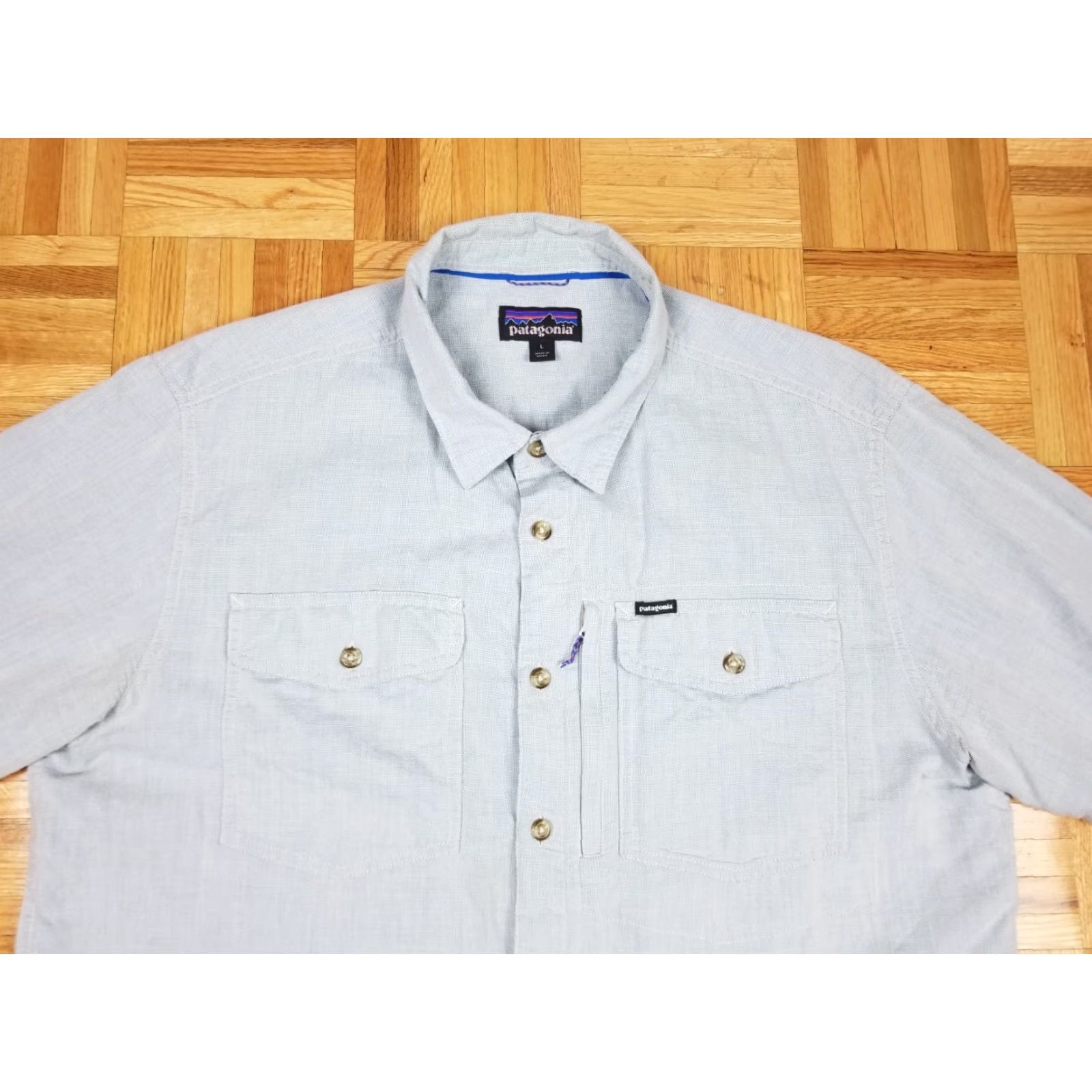 Patagonia VINTAGE Patagonia Cotton Short Sleeve Shirt Mens Large Blue T-Shirt Regular Fit 24 inch Cross Chest USA Theme Band Retro Rock Tropical Size US L / EU 52-54 / 3 - 2 Thumbnail