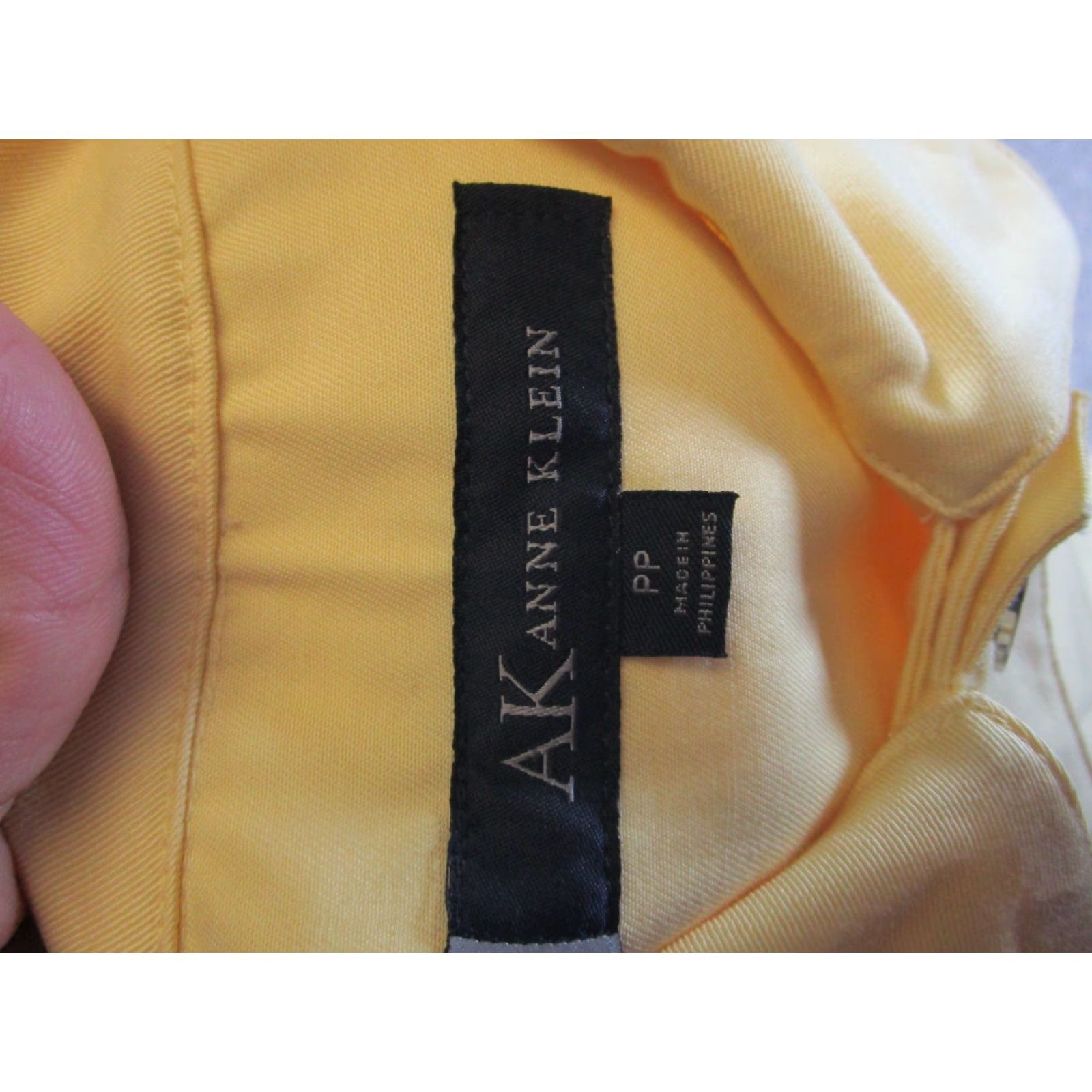 Anne Klein VINTAGE Anne Klein Jacket Womens PP Yellow Cotton Button Up Office Size XXS / US 00 / IT 34 - 6 Thumbnail