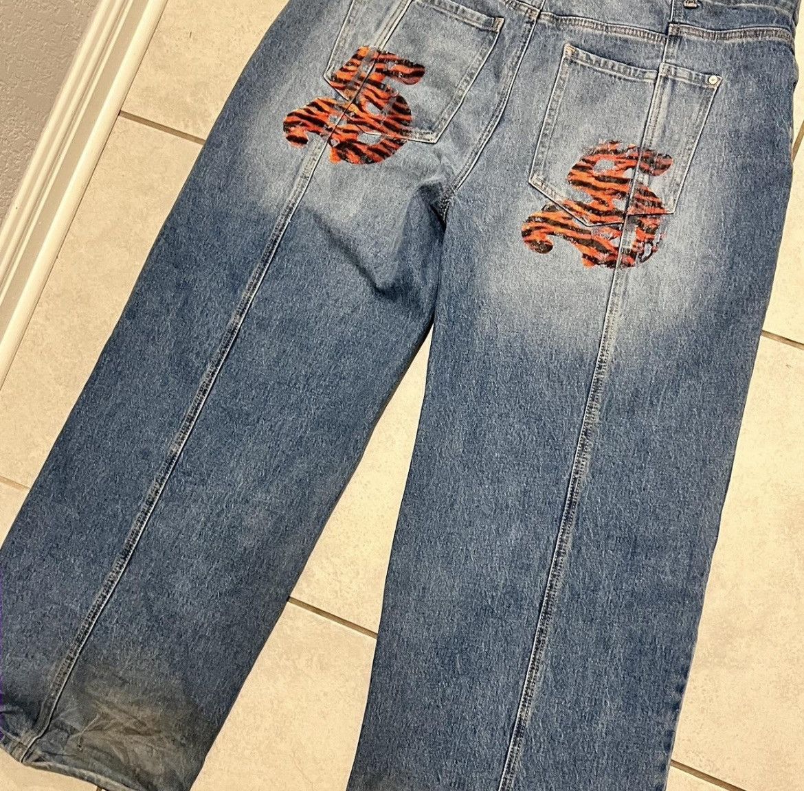 Other Two Seven University Wide Leg Baggy Tiger Stripe logo Jeans🐅 Size US 36 / EU 52 - 5 Thumbnail