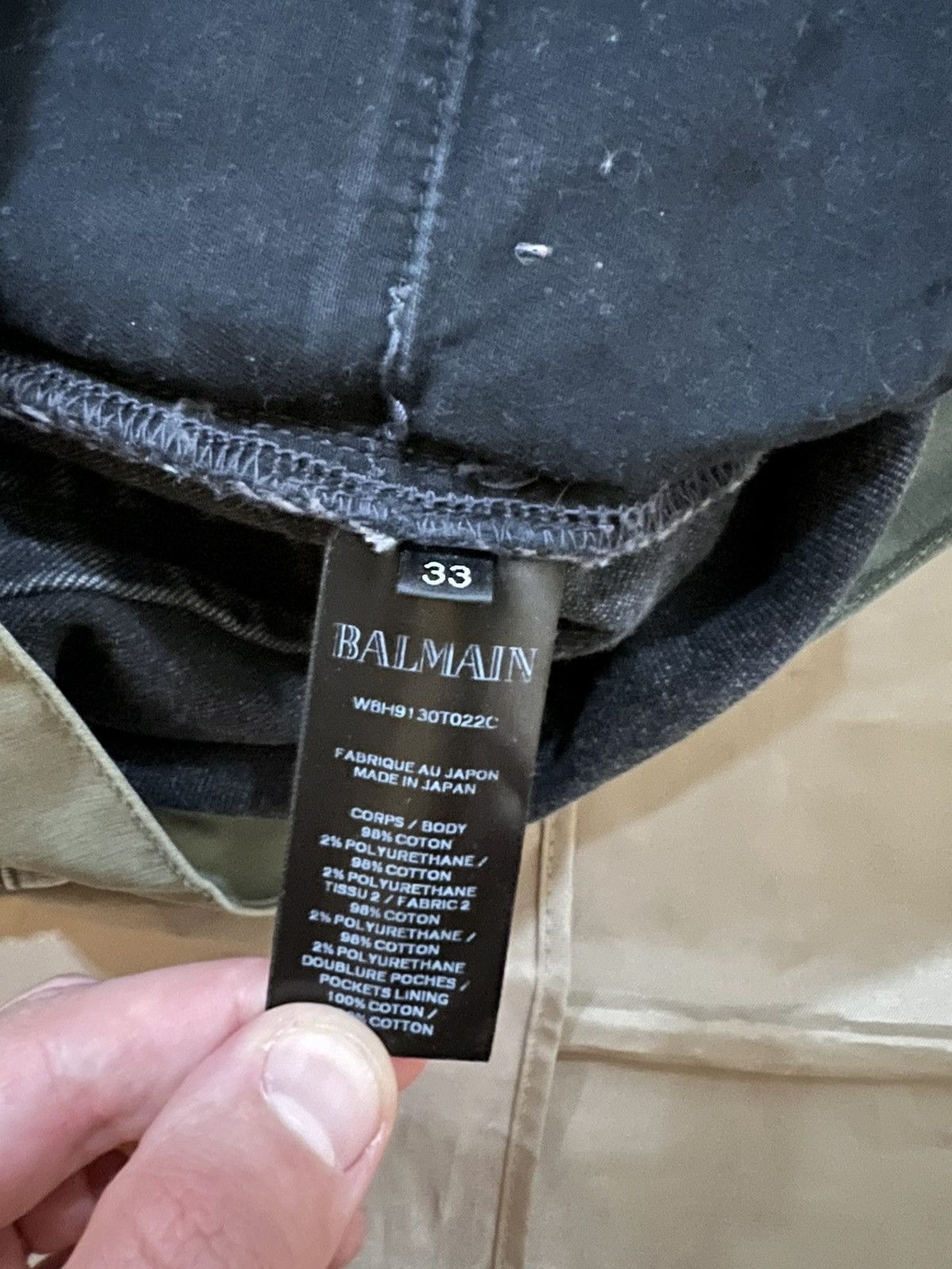 Balmain Balmain grey/green jeans size 33 Size US 33 - 3 Thumbnail
