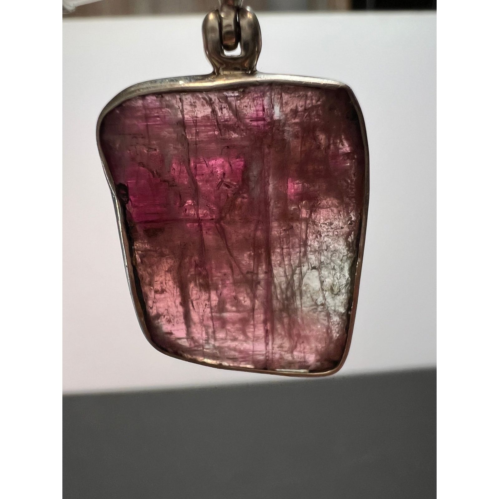 Other NEW Pink/ bi colored half rough tourmaline pendant in 925 Size ONE SIZE - 8 Thumbnail
