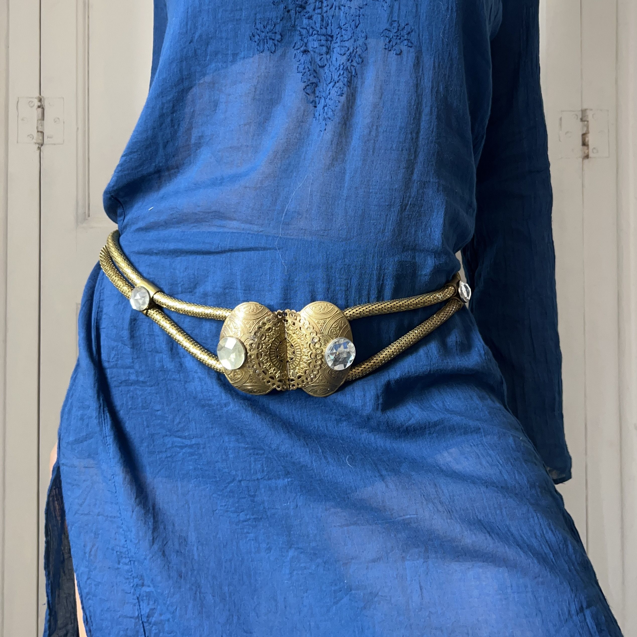 Vintage Vintage 80s Gold Mesh Snake Chain Belt Size ONE SIZE - 2 Thumbnail