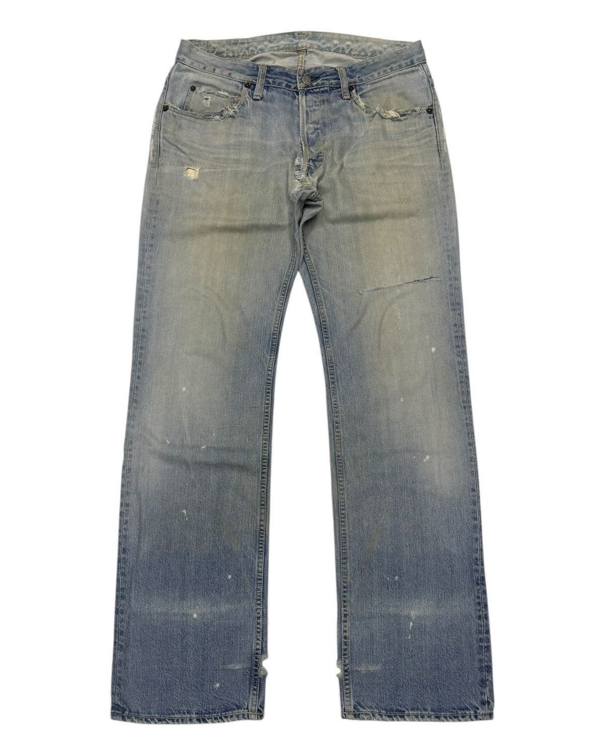 Blue Blue Japan × HOLLYWOOD RANCH MARKET HOLLYWOOD RANCH MARKET HP405 RIPPED THRASHED DISTRESS DENIM Size US 34 / EU 50 - 1 Thumbnail