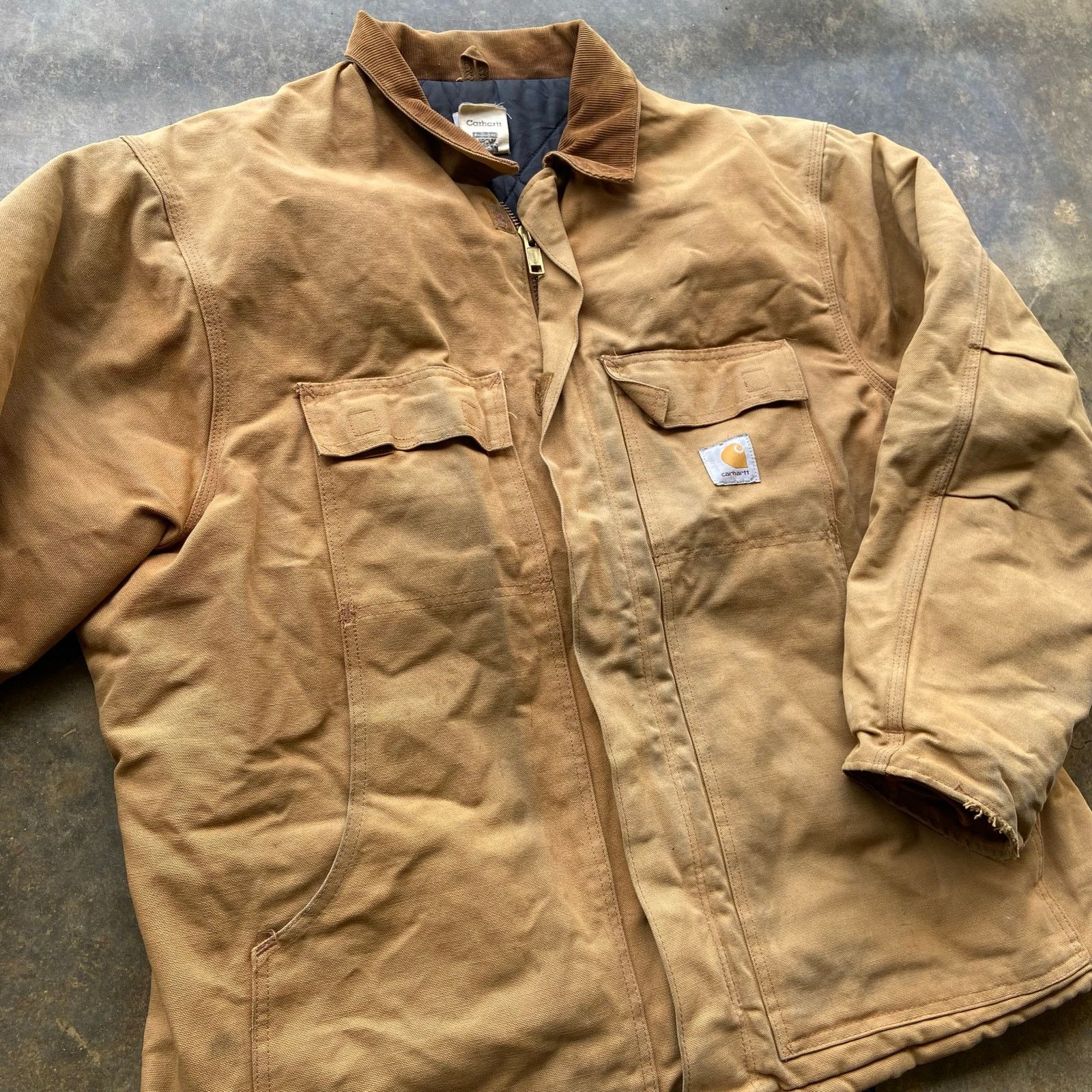 Carhartt Vintage 90s USA Made Carhartt Tan Chore Coat XXL Size US XXL / EU 58 / 5 - 3 Thumbnail