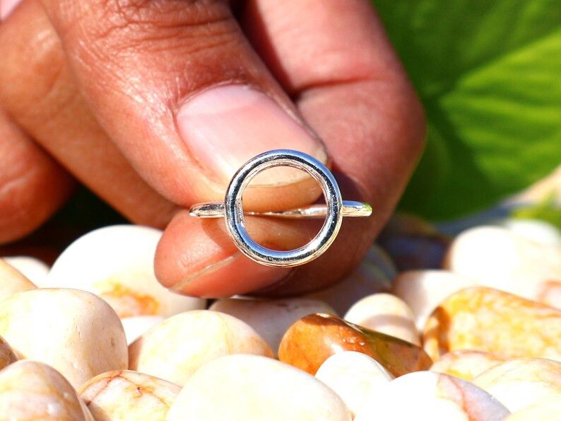 Handmade Open Circle Round Ring, 925 Silver Ring, Handmade Gift idea Size ONE SIZE - 4 Thumbnail