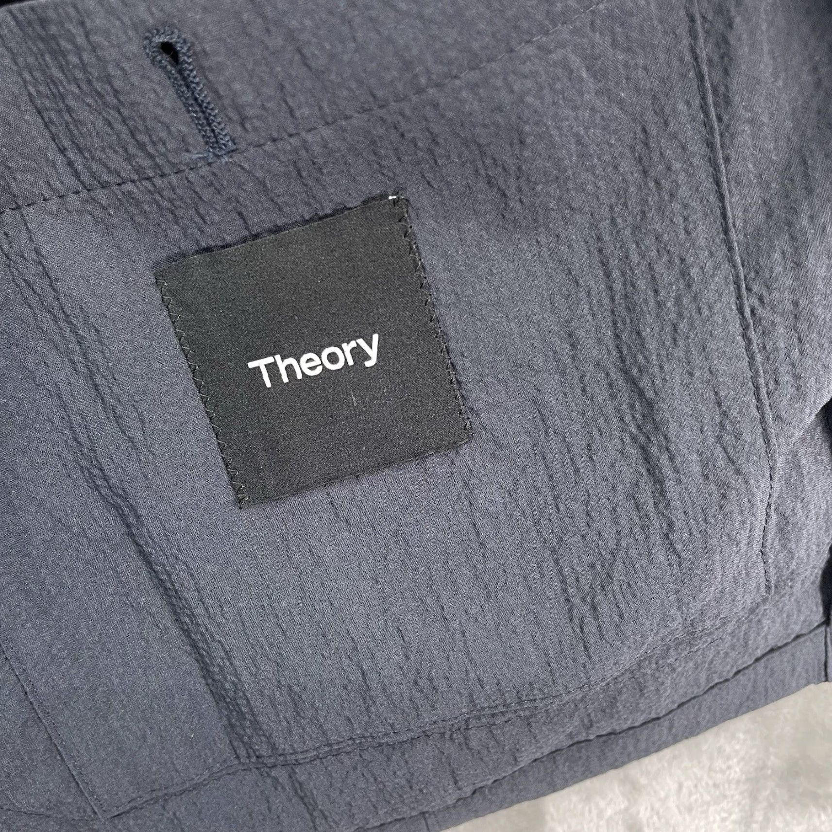Theory Theory blazer Mens size 38 Casual Clinton Navy Sport Coat Jacket seersucker Size 38R - 4 Thumbnail