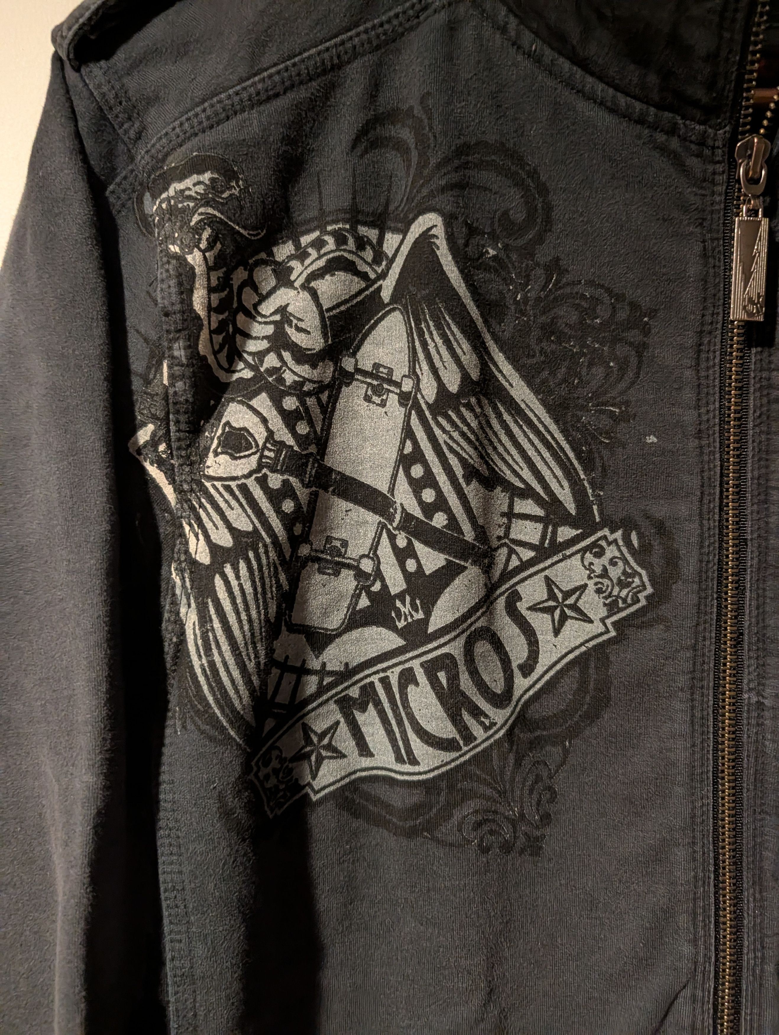 Vintage Vintage Micros Skateboard Graphic Full Zip Jacket Coat Size US M / EU 48-50 / 2 - 2 Thumbnail