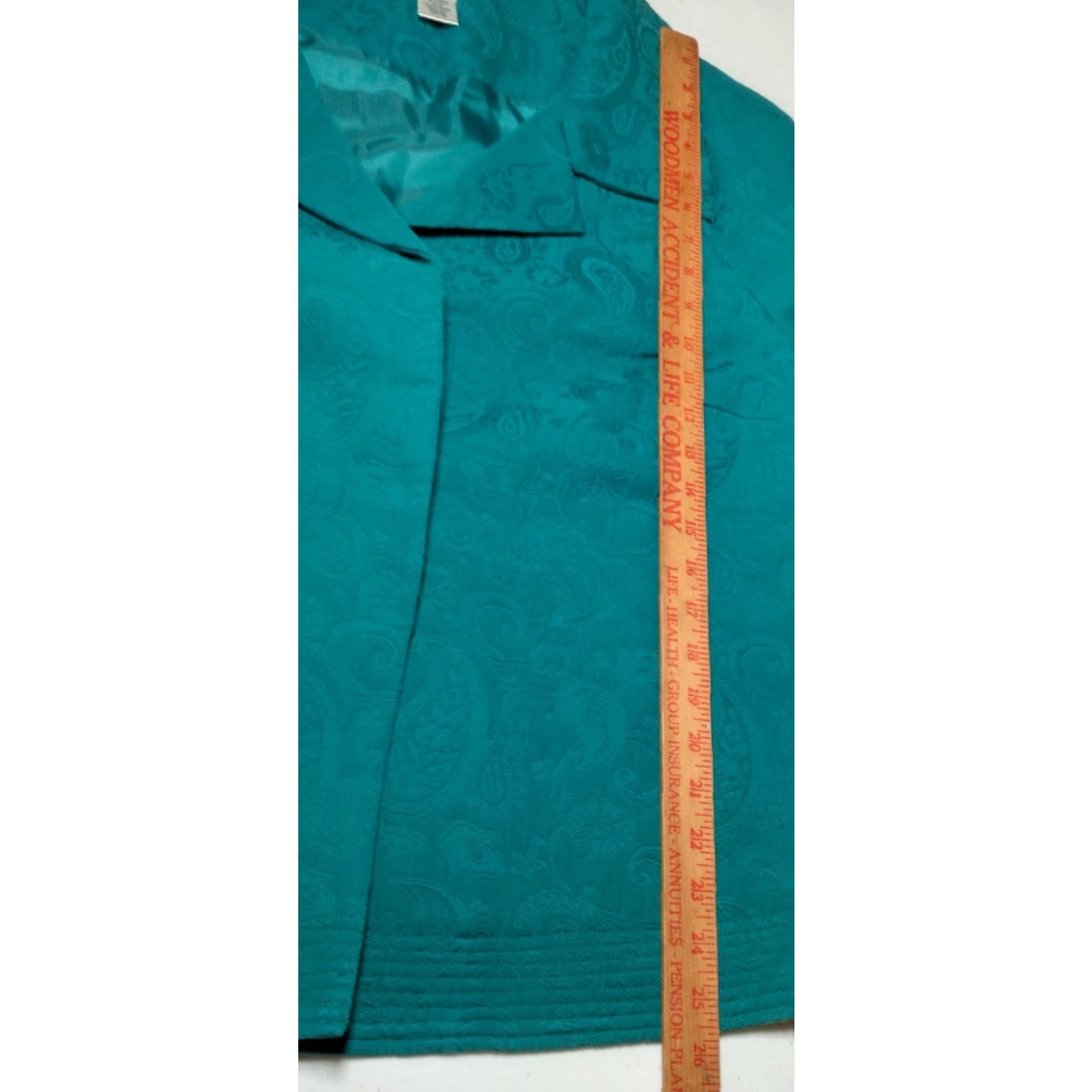 Laura Ashley Laura Ashley Blazer Jacket Kimono 2X Teal Paisley Tapestry Snap 3/4 Sleeve Office Wear Women's Modern Classic Size XXL / US 16-18 / IT 52-54 - 7 Thumbnail
