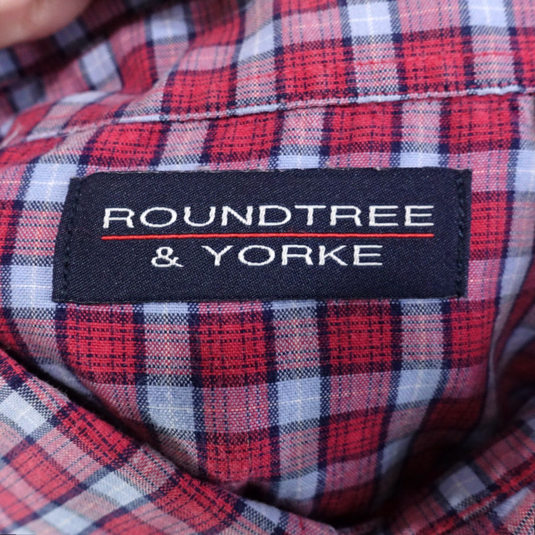 Roundtree & Yorke ROUND TREE & YORKE Plaid Button-Up Shirt, Long Sleeve, Red Blue, Men's Size L Size US L / EU 52-54 / 3 - 6 Thumbnail
