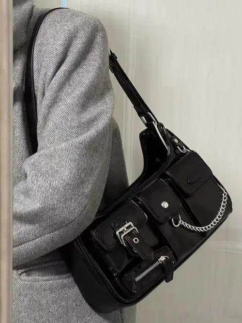 Designer × Japanese Brand Retro y2k versatile shoulder bag for women black Size ONE SIZE - 2 Thumbnail