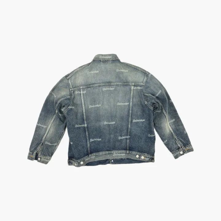 Balenciaga Balenciaga Logo Print Denim Jacket for Women 0079-2507 Size XS / US 0-2 / IT 36-38 - 3 Thumbnail