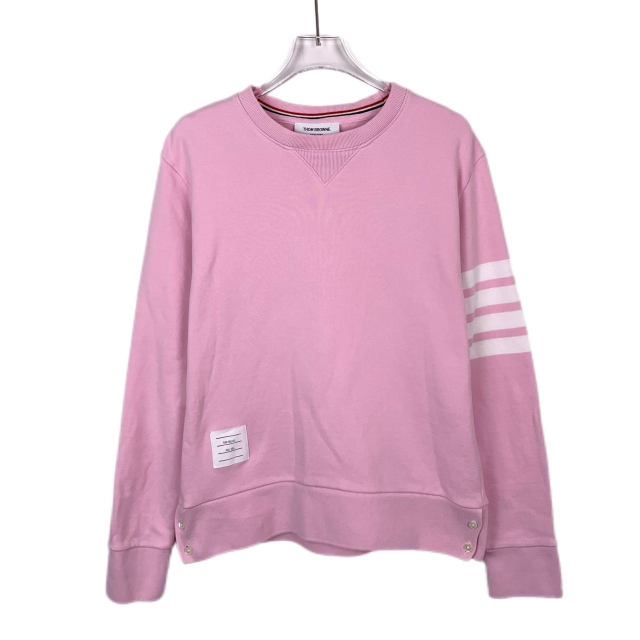 Thom Browne Thom Browne Womens Pink Cotton Pullover Sweatshirt With Four Size 36" / US 14 / IT 50 - 1 Thumbnail