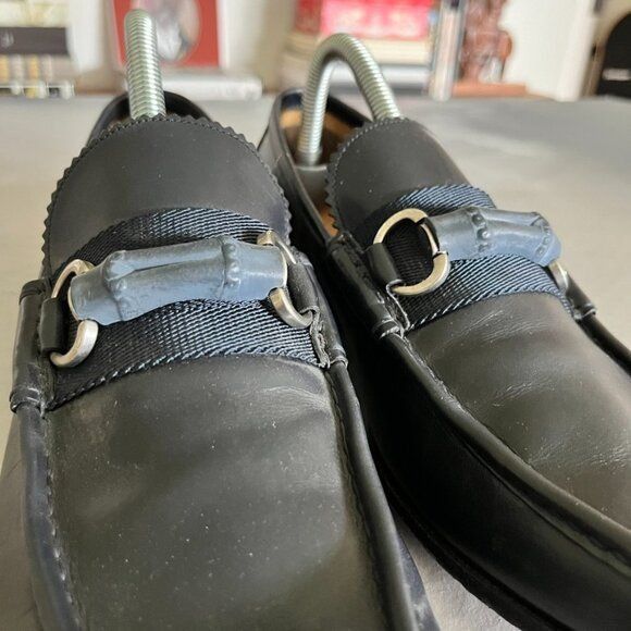 Gucci Gucci Leather Bamboo Horsebit Slide Loafers Slip Ons Size US 6 / EU 39 - 8 Thumbnail