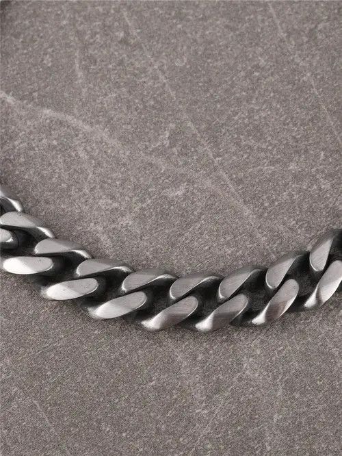 Jewelry Retro Vintage Stainless Steel Bracelet Cuban Link Minimal Size ONE SIZE - 3 Thumbnail