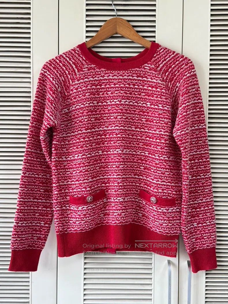 Chanel Red wool blend cardigan coat