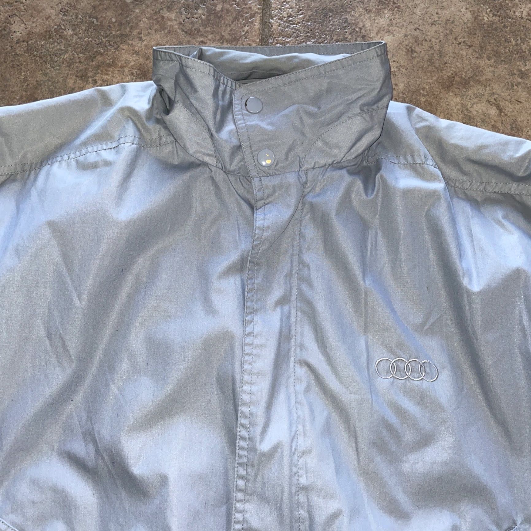 Vintage Team Excellence Gray Full Zip Pullover Windbreaker Jacket Mens L Size US L / EU 52-54 / 3 - 2 Thumbnail