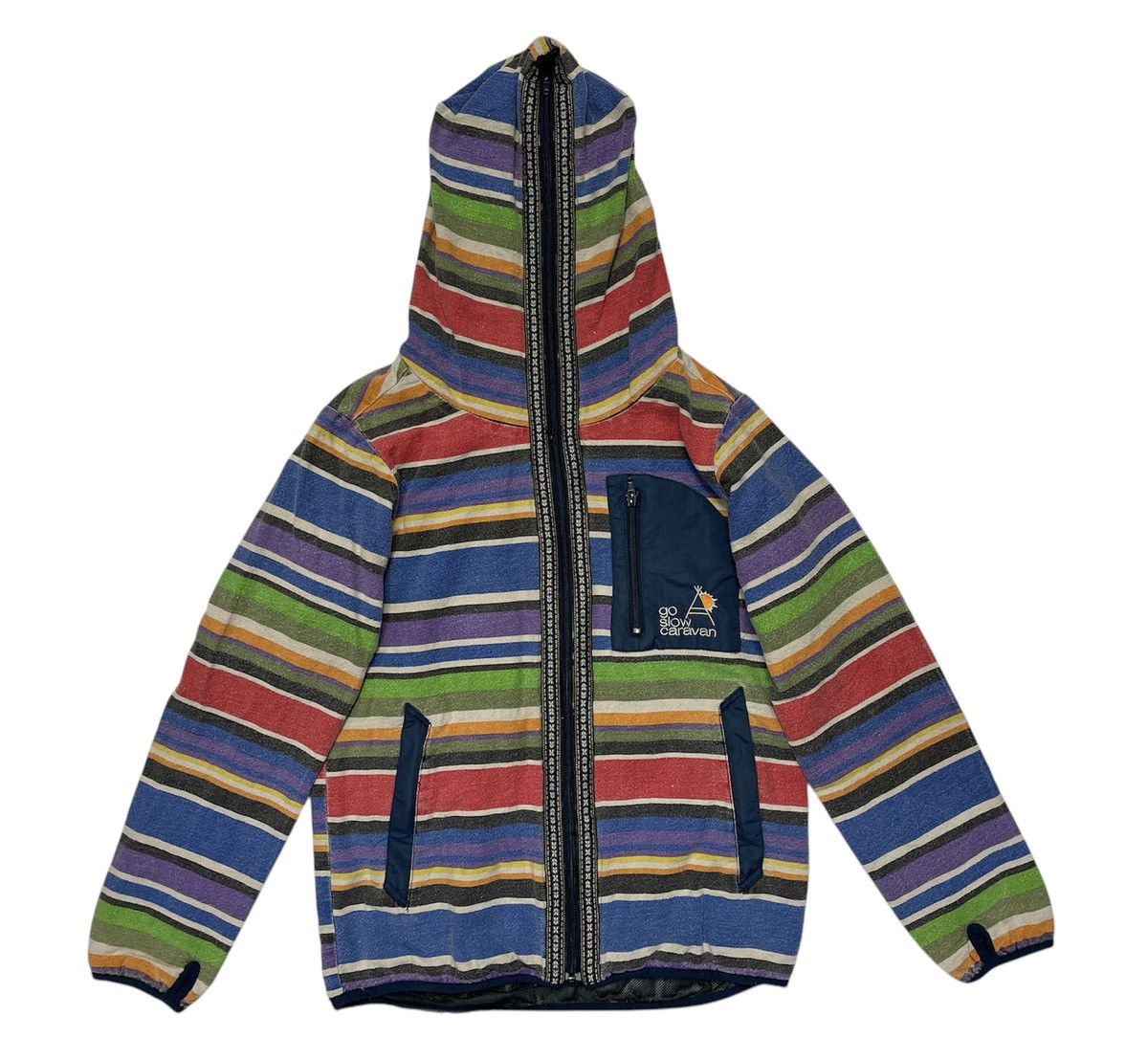 Go Slow Caravan Stripe Colorful Full Zip Hooded Jacket