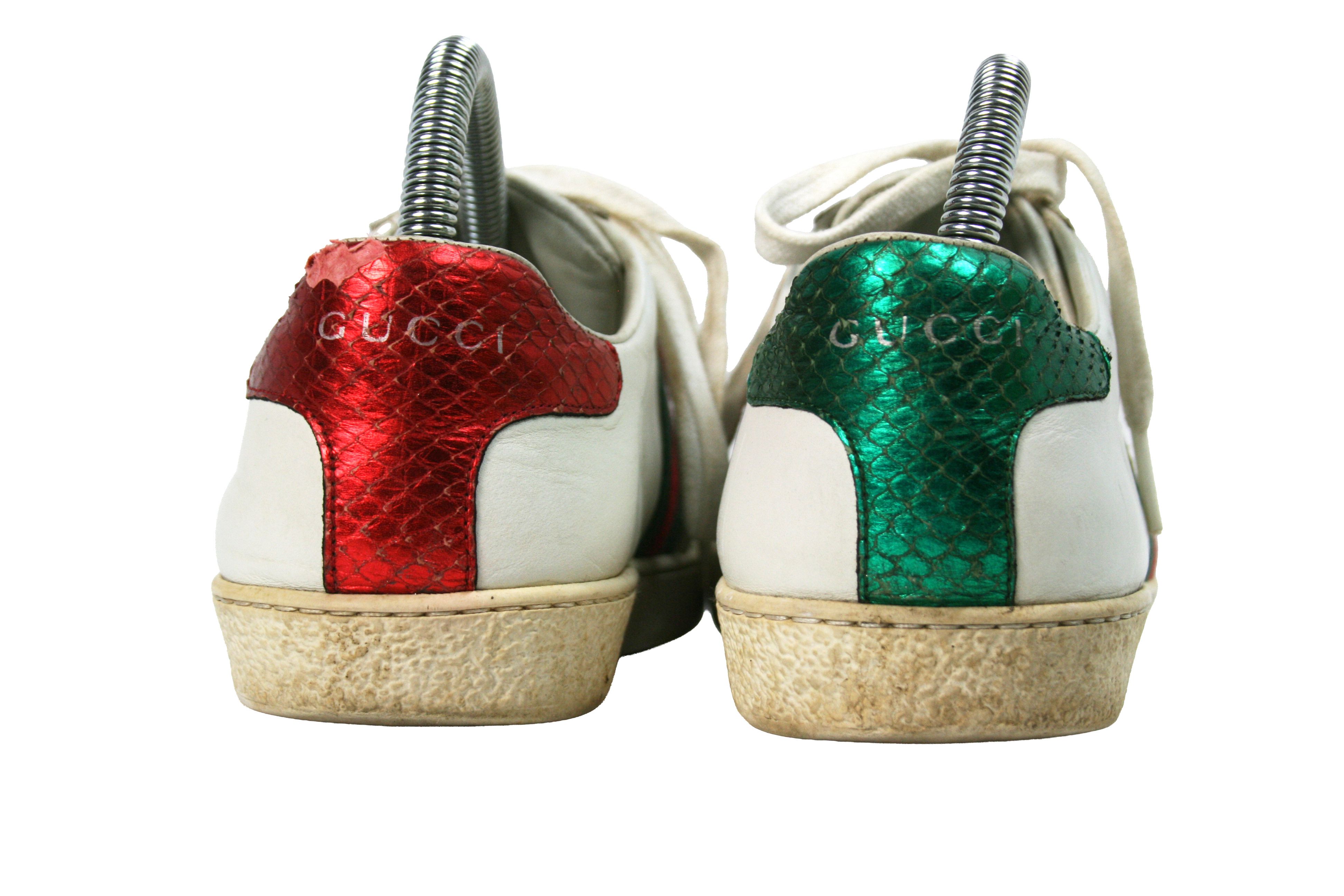 Ace Bee Embroidered Leather Low Sneakers