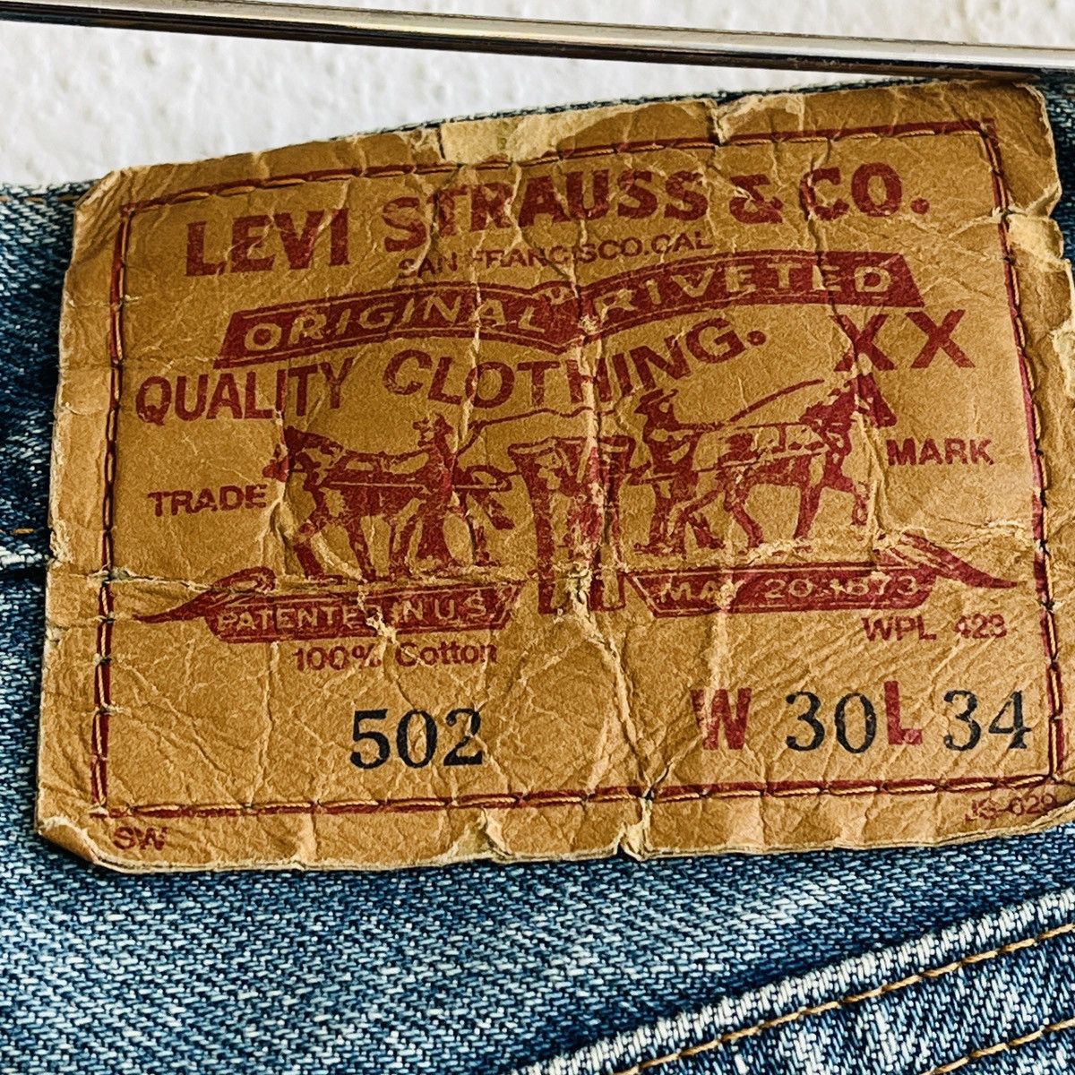 Levi's Vintage Levi's 502XX Big E Distressed Cut Selvedge Jeans J22 Size US 30 / EU 46 - 15 Thumbnail