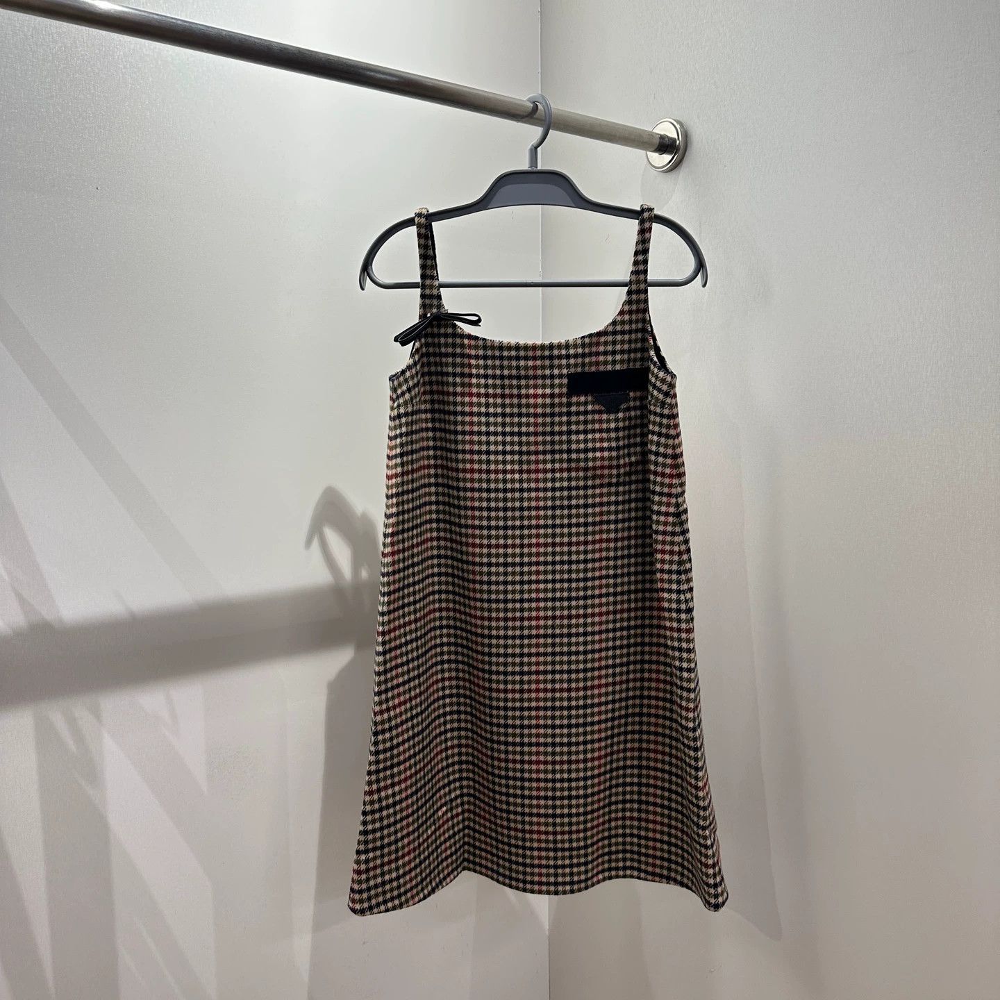 Prada Prada Check Triangle Logo Wool Cami Dress 38 Size XS / US 0-2 / IT 36-38 - 1 Thumbnail