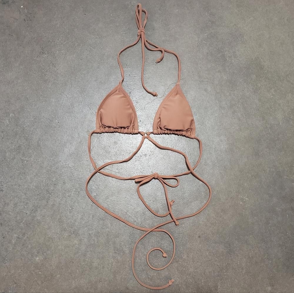 Designer Light Chocolate Double Strapped Bikini Top Size ONE SIZE - 2 Thumbnail