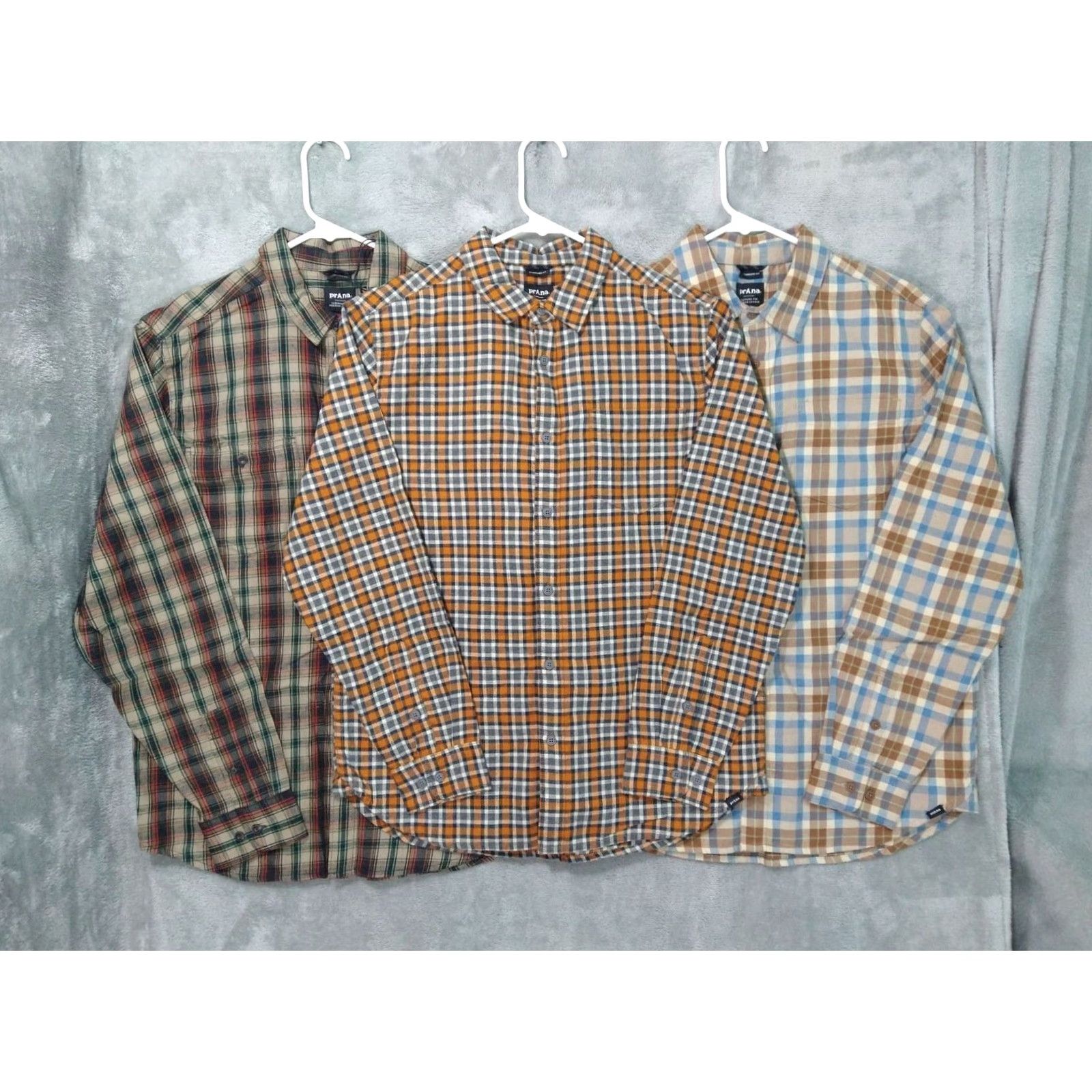 Prana PrAna Shirt Mens Small Plaid Los Feliz Flannel Long Sleeve Button Up Lot of 3 Size US S / EU 44-46 / 1 - 2 Thumbnail